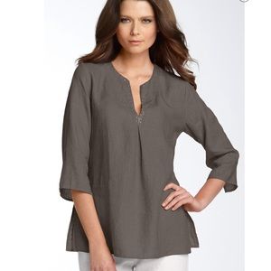Eileen Fisher Sequin Embellished Linen Tunic